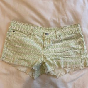 GAP 1969 Summer Cut-Offs Green White Shorts- Size 28r